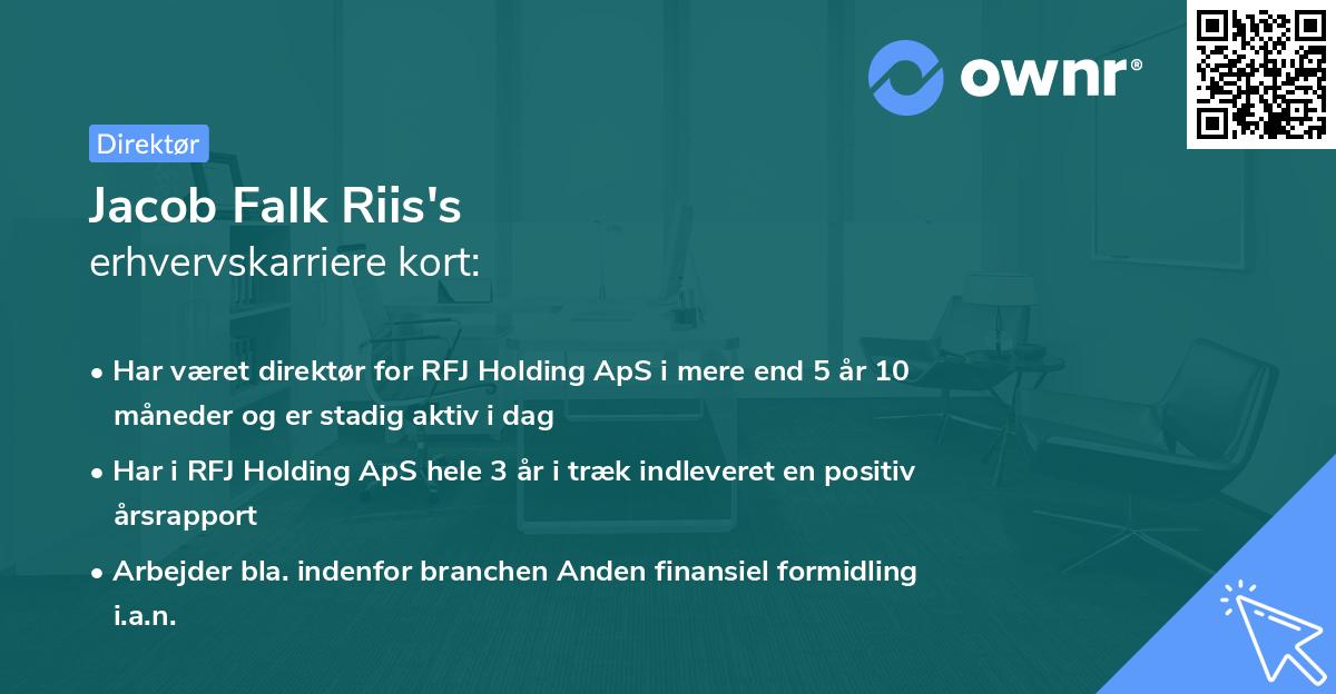 Jacob Falk Riis's erhvervskarriere kort