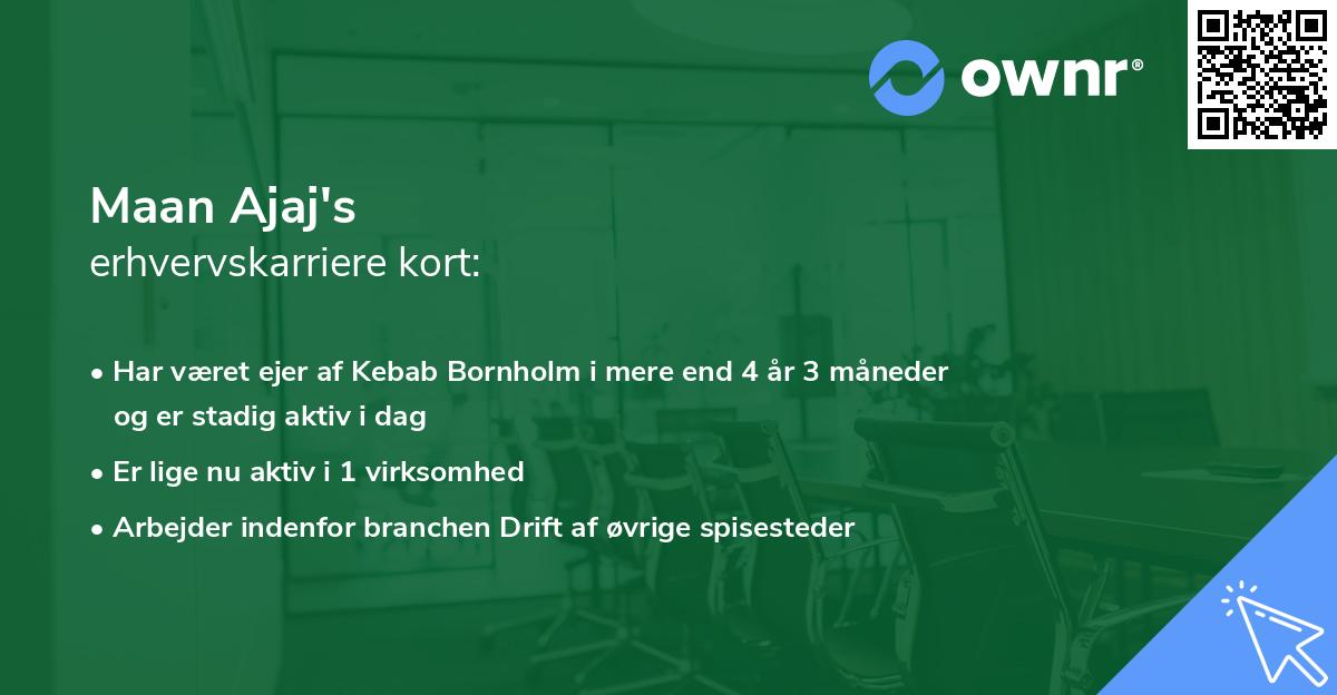 Maan Ajaj's erhvervskarriere kort