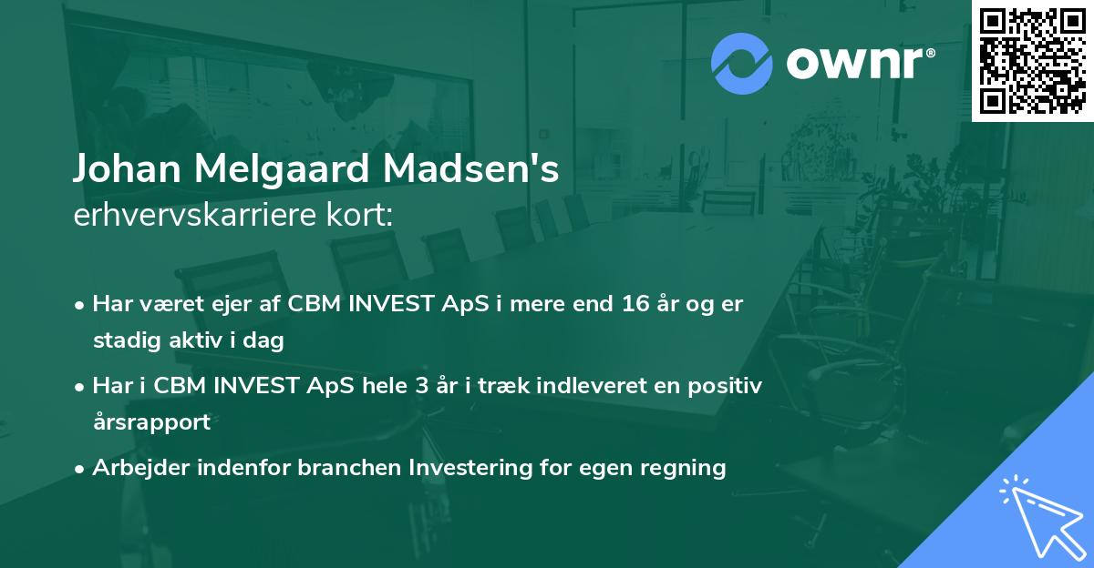 Johan Melgaard Madsen's erhvervskarriere kort
