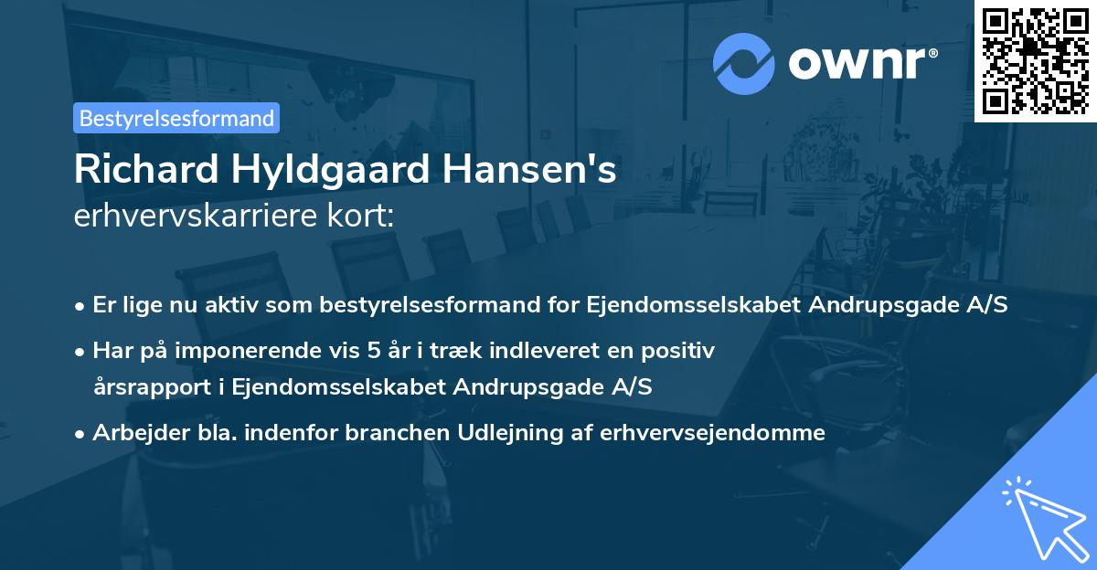 Richard Hyldgaard Hansen's erhvervskarriere kort