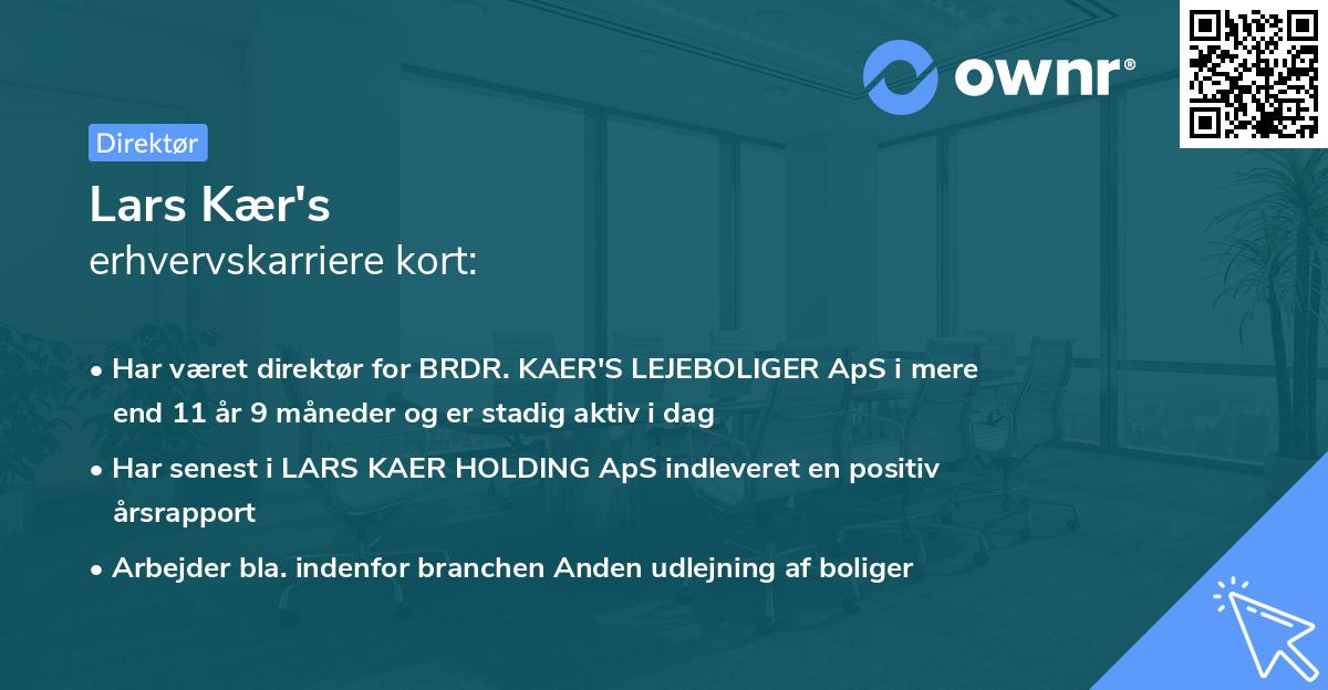 Lars Kær's erhvervskarriere kort