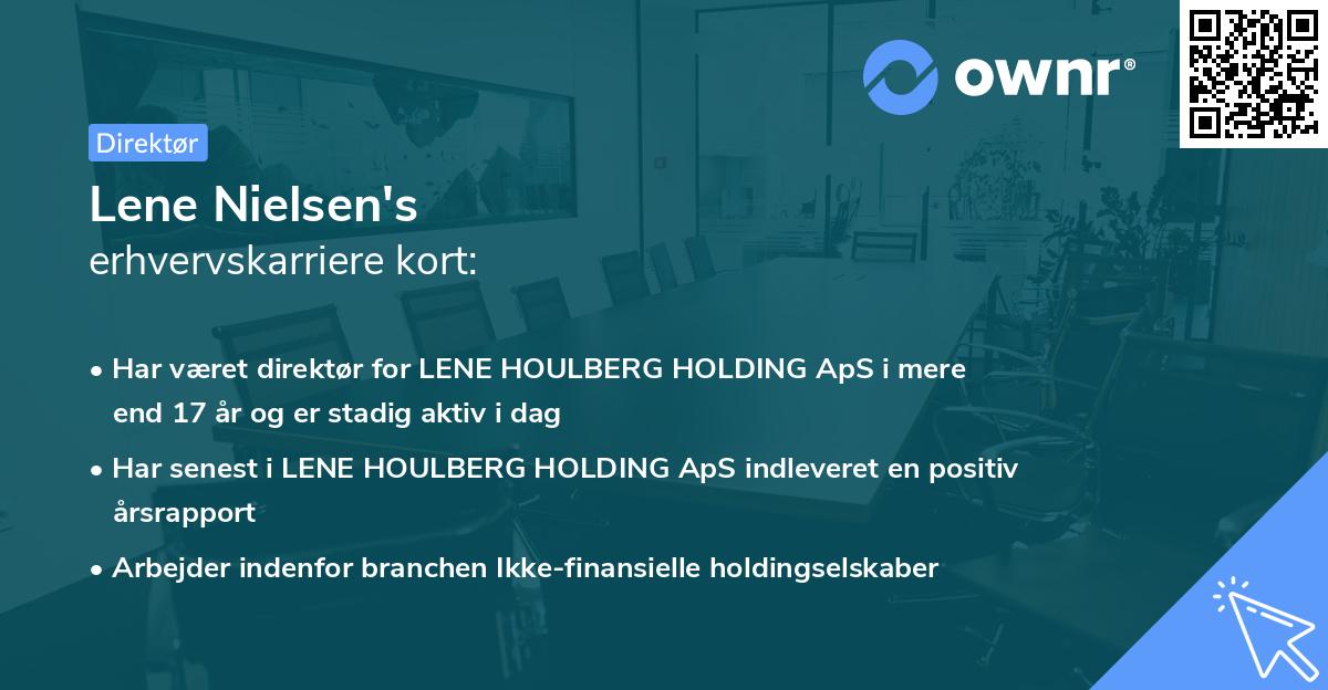 Lene Nielsen's erhvervskarriere kort