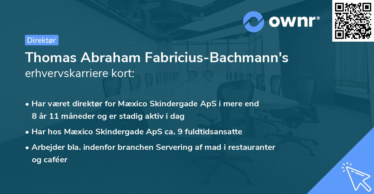 Thomas Abraham Fabricius-Bachmann's erhvervskarriere kort