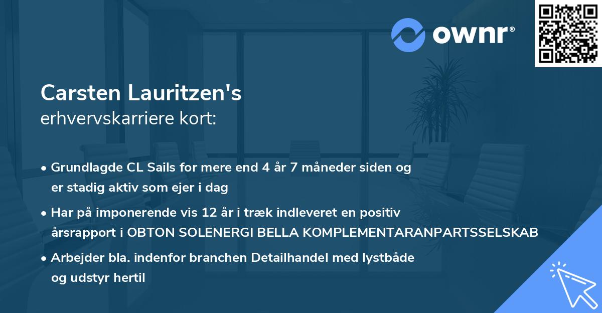 Carsten Lauritzen's erhvervskarriere kort