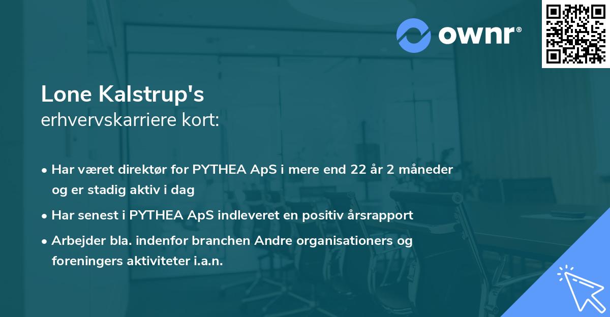 Lone Kalstrup's erhvervskarriere kort