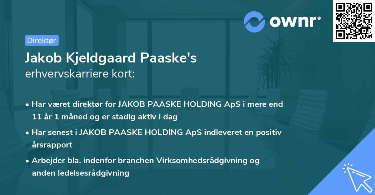Jakob Kjeldgaard Paaske's erhvervskarriere kort