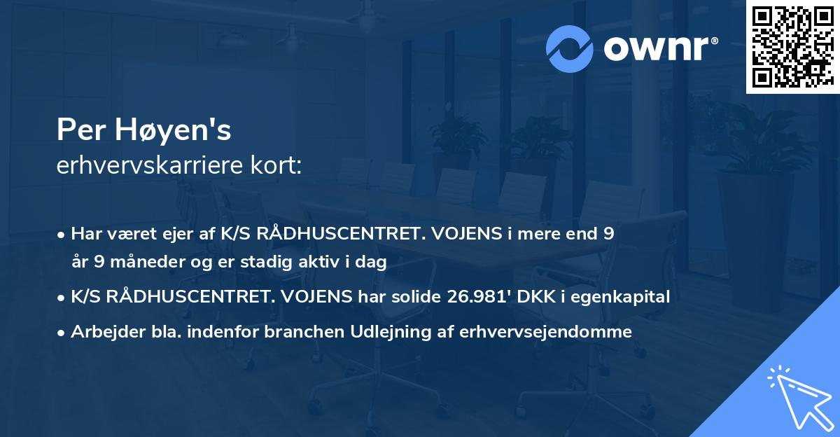 Per Høyen's erhvervskarriere kort