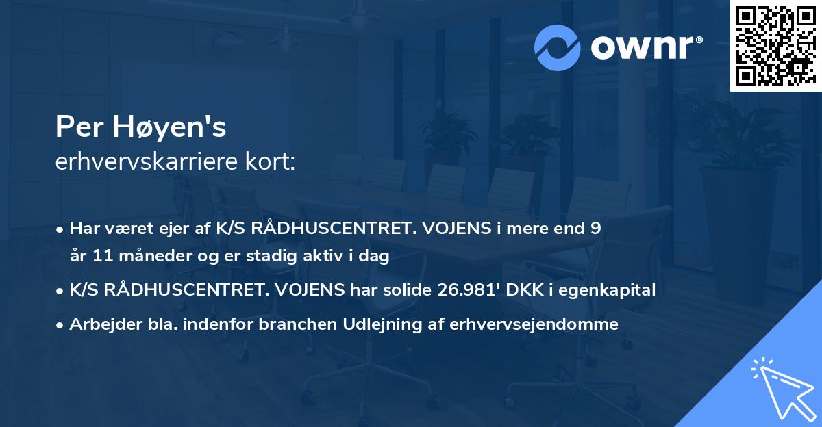 Per Høyen's erhvervskarriere kort
