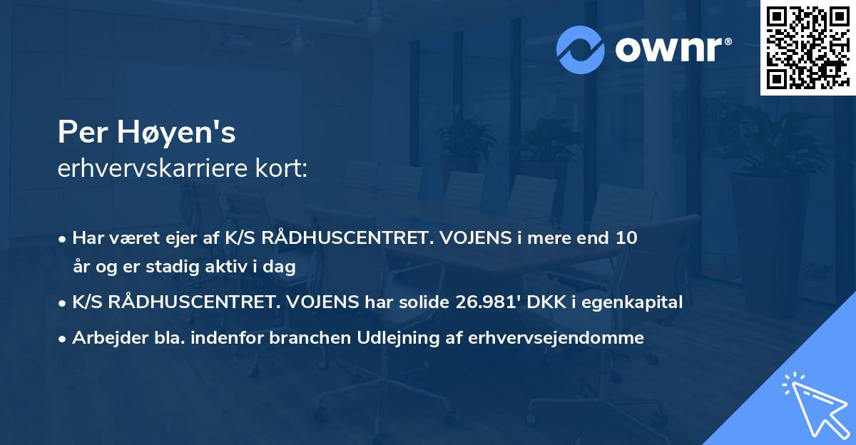Per Høyen's erhvervskarriere kort