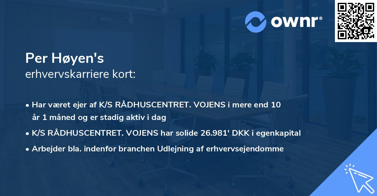 Per Høyen's erhvervskarriere kort