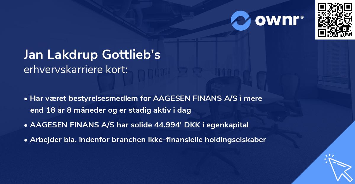 Jan Lakdrup Gottlieb's erhvervskarriere kort