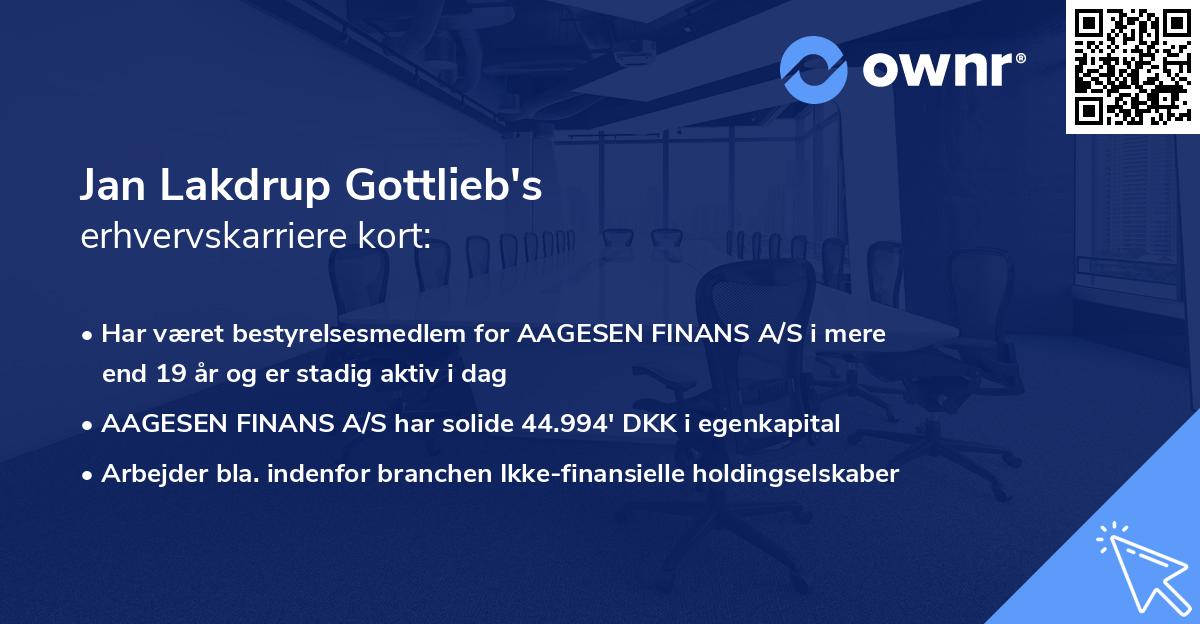Jan Lakdrup Gottlieb's erhvervskarriere kort