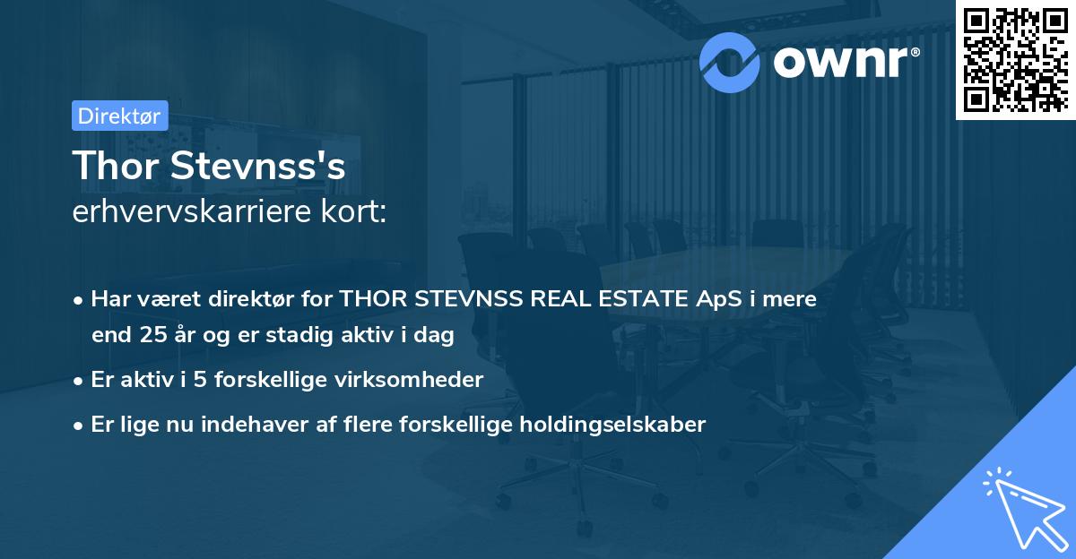 Thor Stevnss's erhvervskarriere kort