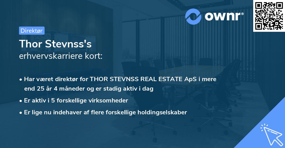 Thor Stevnss's erhvervskarriere kort