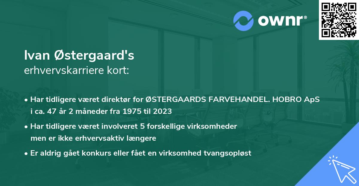 Ivan Østergaard's erhvervskarriere kort