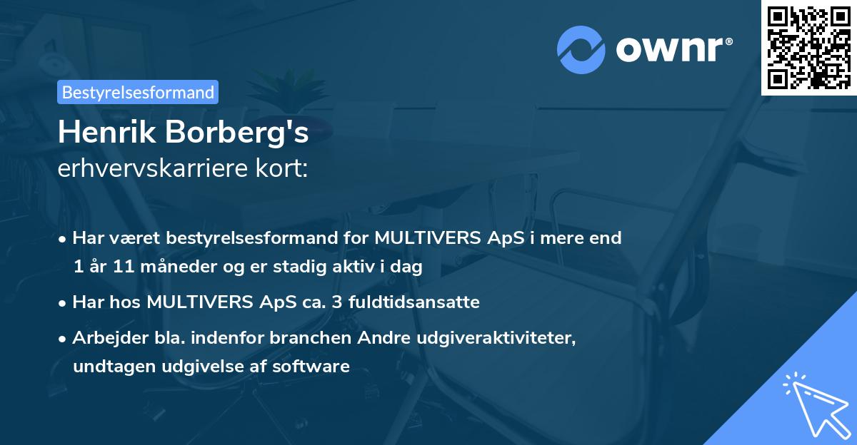 Henrik Borberg's erhvervskarriere kort