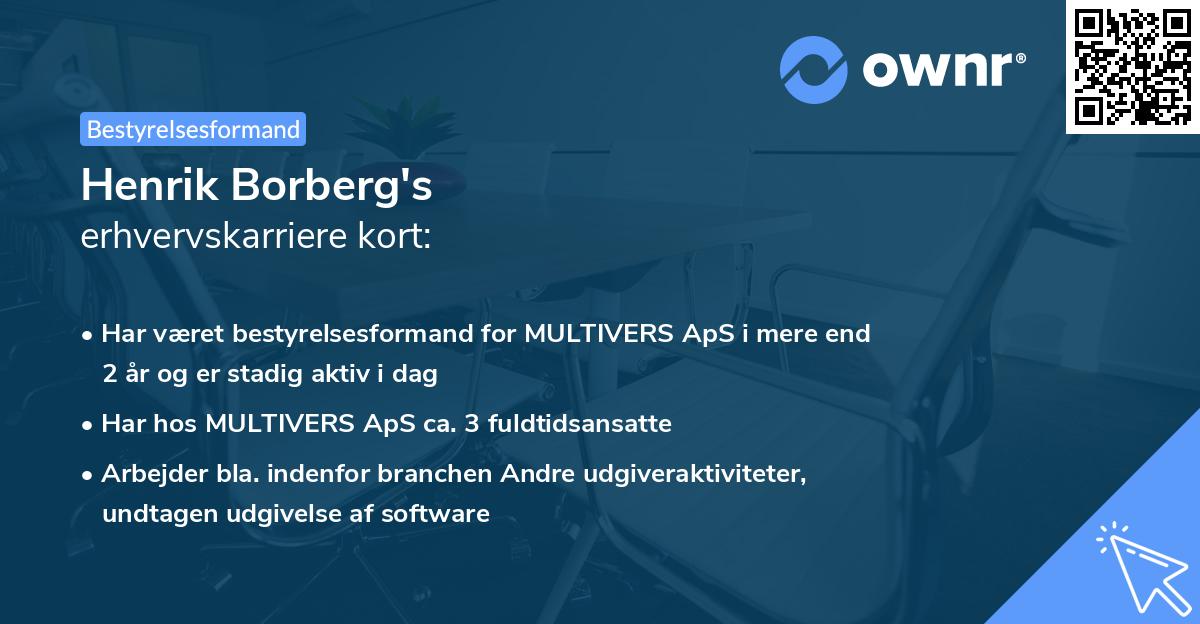 Henrik Borberg's erhvervskarriere kort