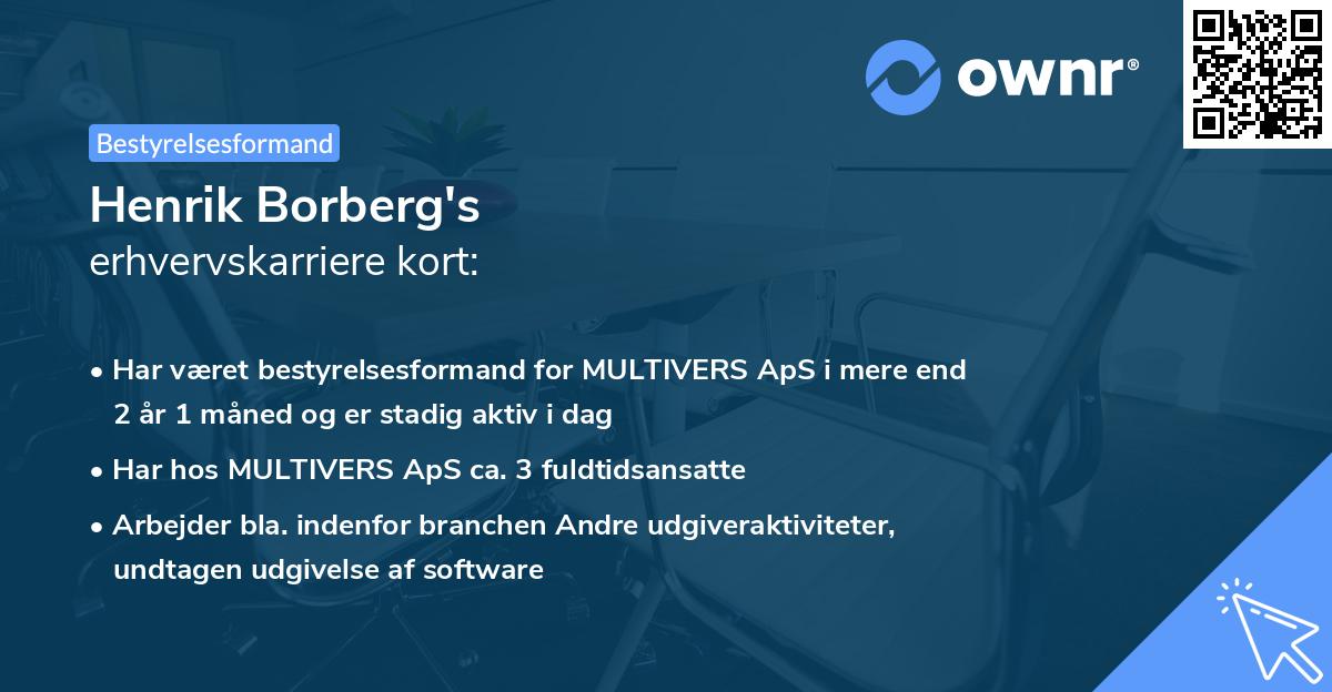 Henrik Borberg's erhvervskarriere kort