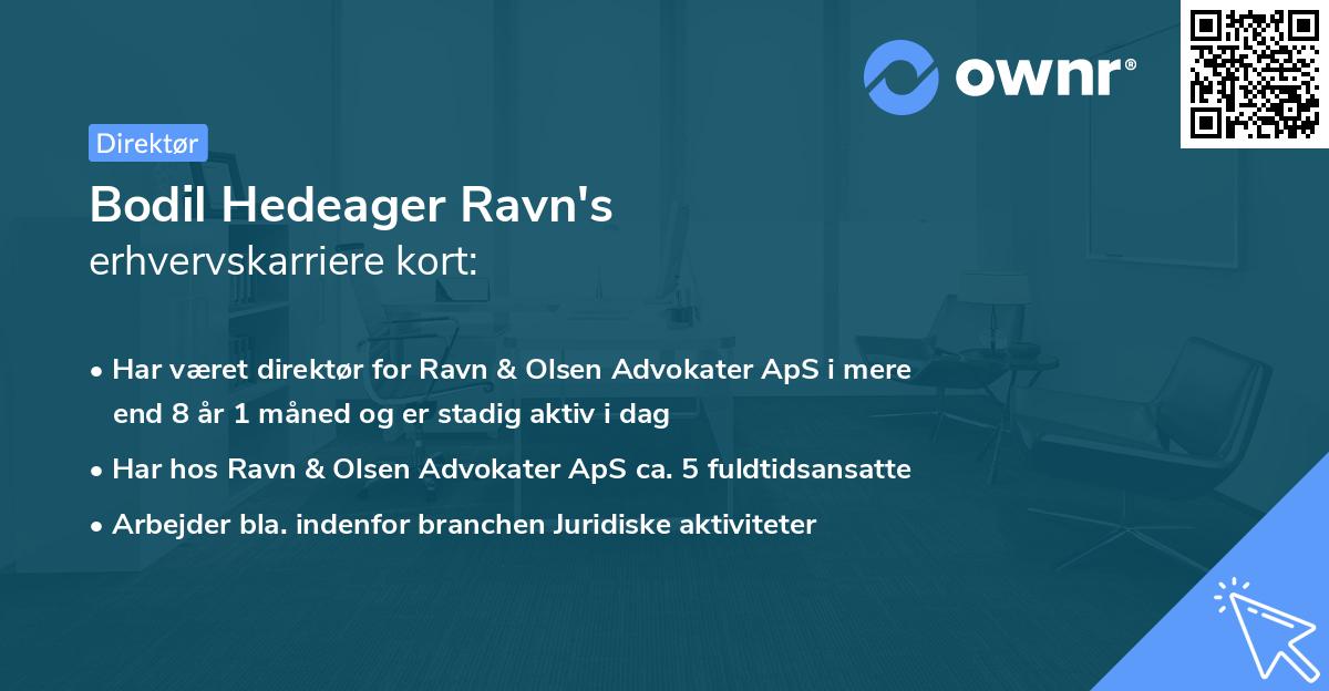 Bodil Hedeager Ravn's erhvervskarriere kort