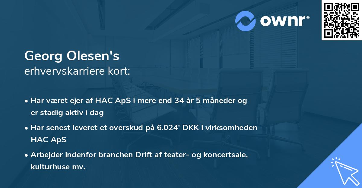 Georg Olesen's erhvervskarriere kort