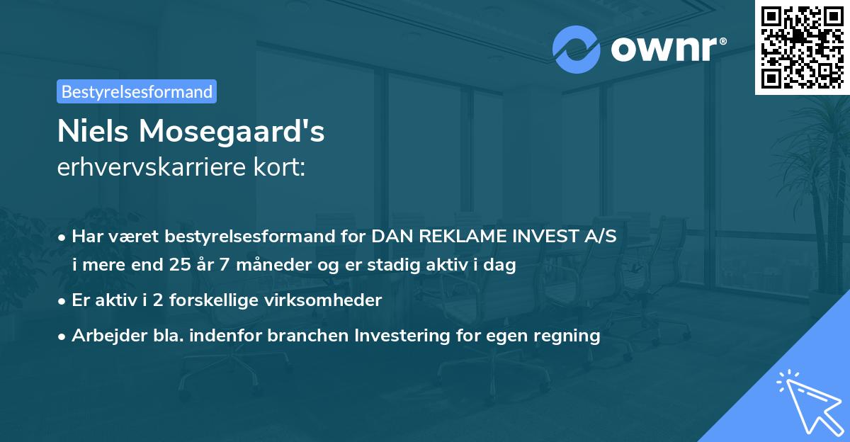 Niels Mosegaard's erhvervskarriere kort