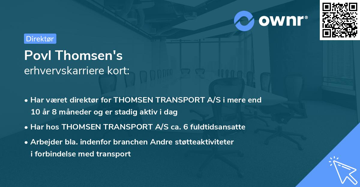 Povl Thomsen's erhvervskarriere kort