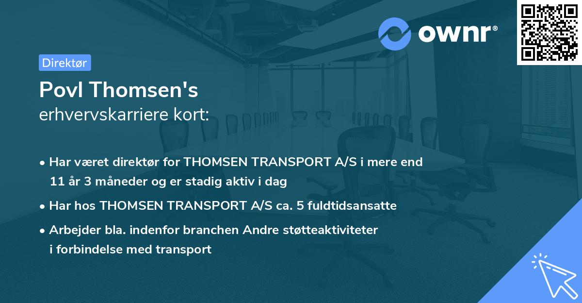 Povl Thomsen's erhvervskarriere kort