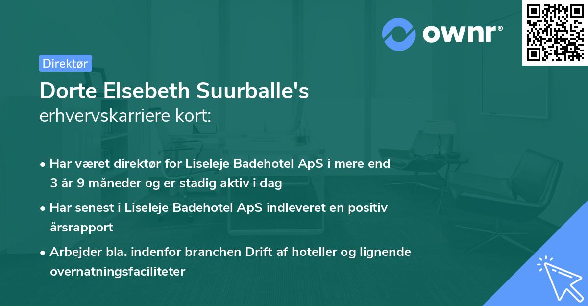 Dorte Elsebeth Suurballe's erhvervskarriere kort
