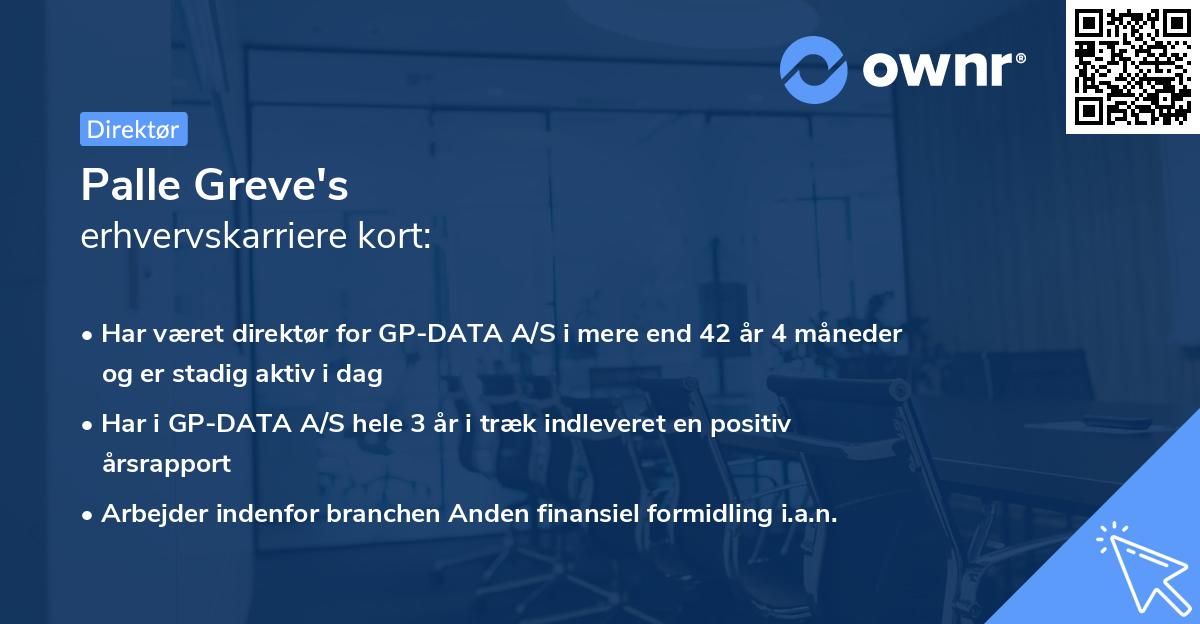 Palle Greve's erhvervskarriere kort