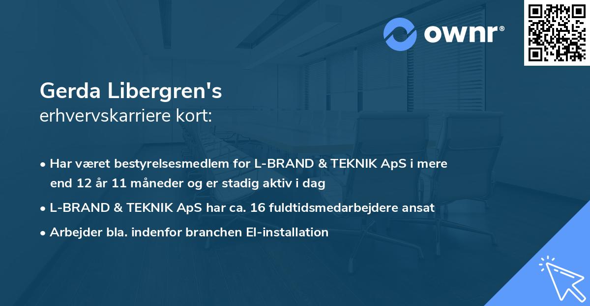 Gerda Libergren's erhvervskarriere kort