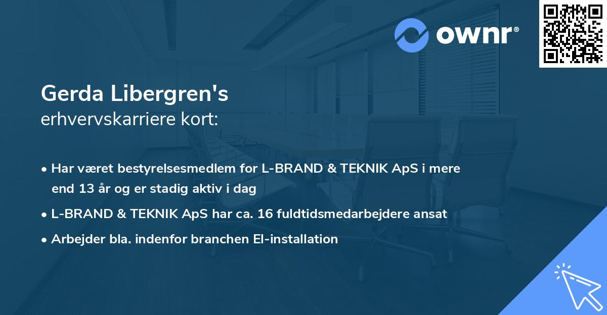 Gerda Libergren's erhvervskarriere kort