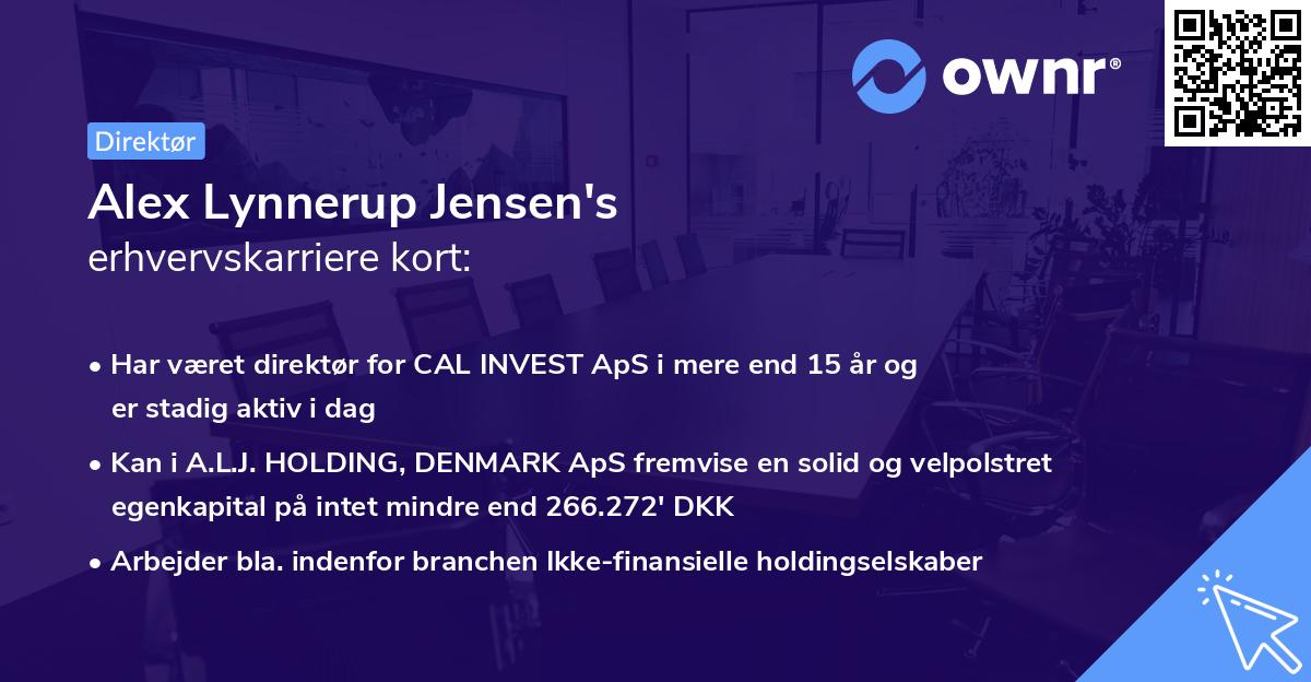 Alex Lynnerup Jensen's erhvervskarriere kort