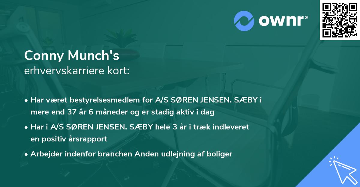 Conny Munch's erhvervskarriere kort