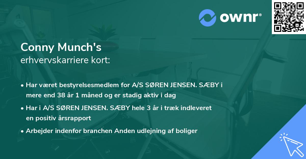 Conny Munch's erhvervskarriere kort