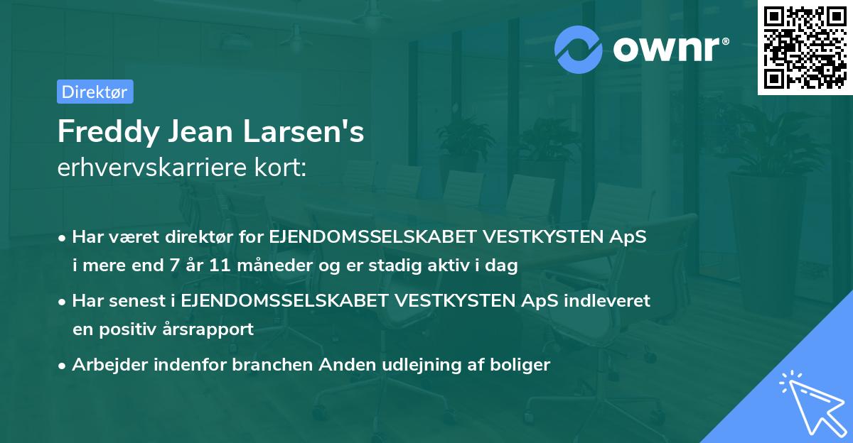 Freddy Jean Larsen's erhvervskarriere kort