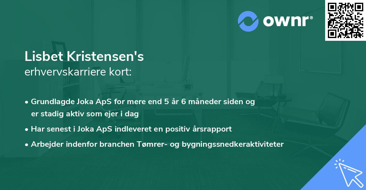 Lisbet Kristensen's erhvervskarriere kort