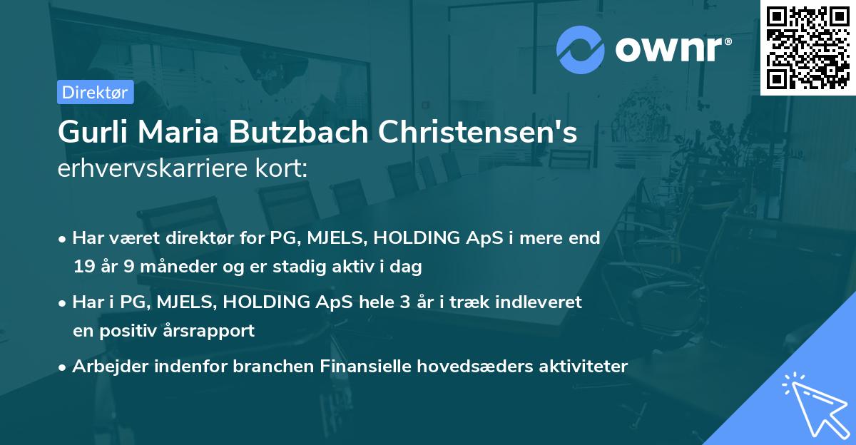 Gurli Maria Butzbach Christensen's erhvervskarriere kort