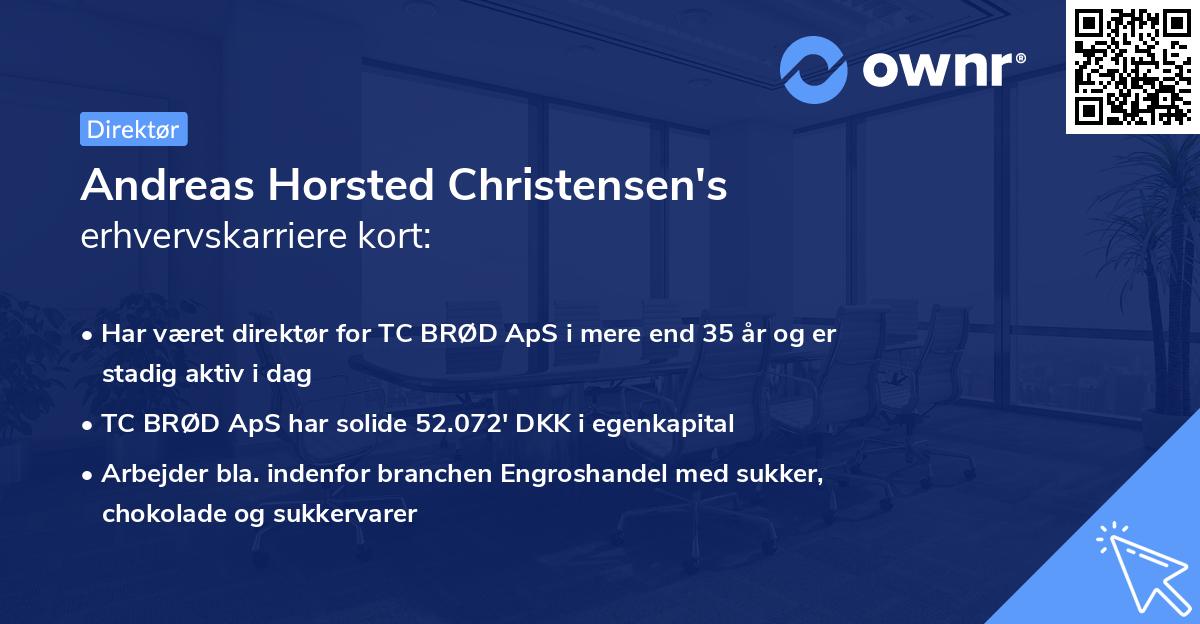 Andreas Horsted Christensen's erhvervskarriere kort