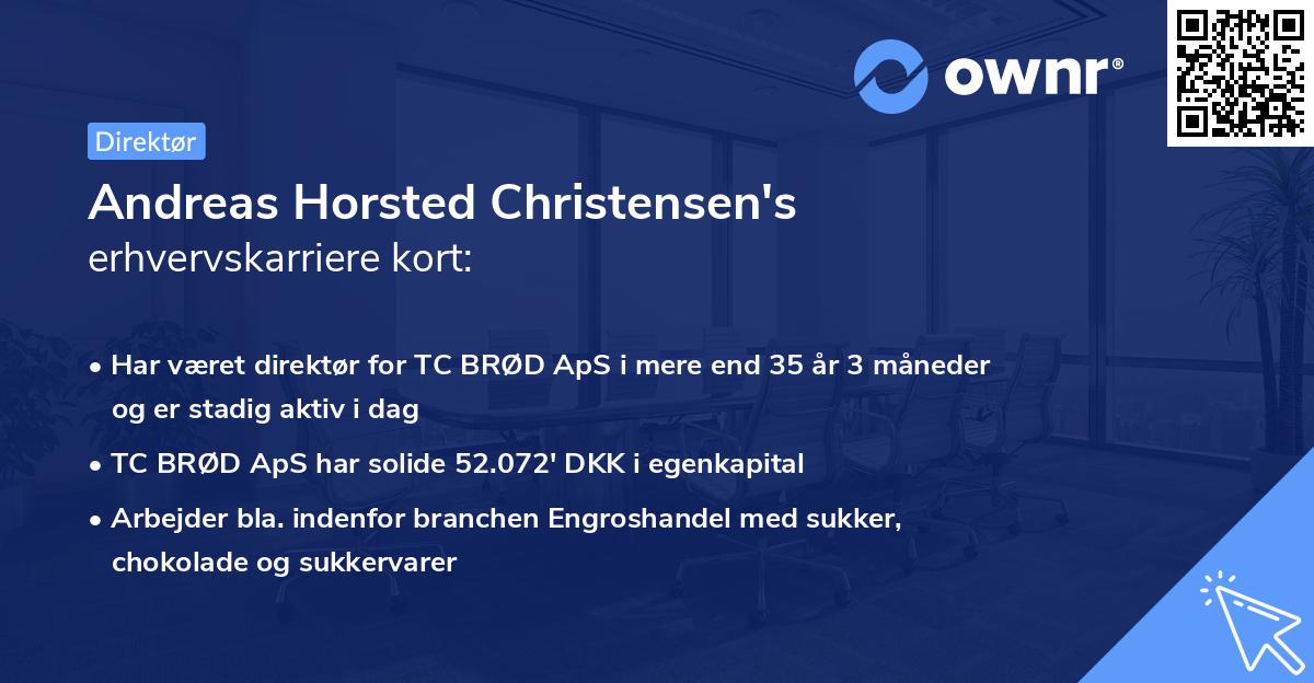 Andreas Horsted Christensen's erhvervskarriere kort