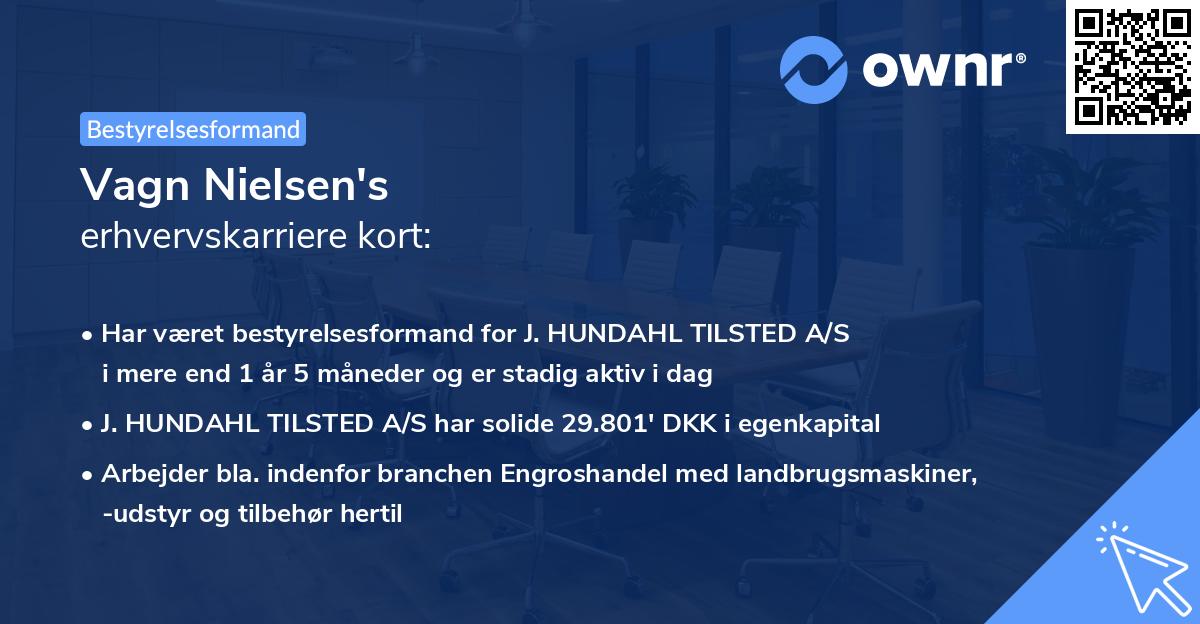 Vagn Nielsen's erhvervskarriere kort