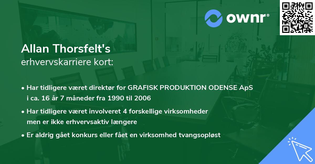 Allan Thorsfelt's erhvervskarriere kort