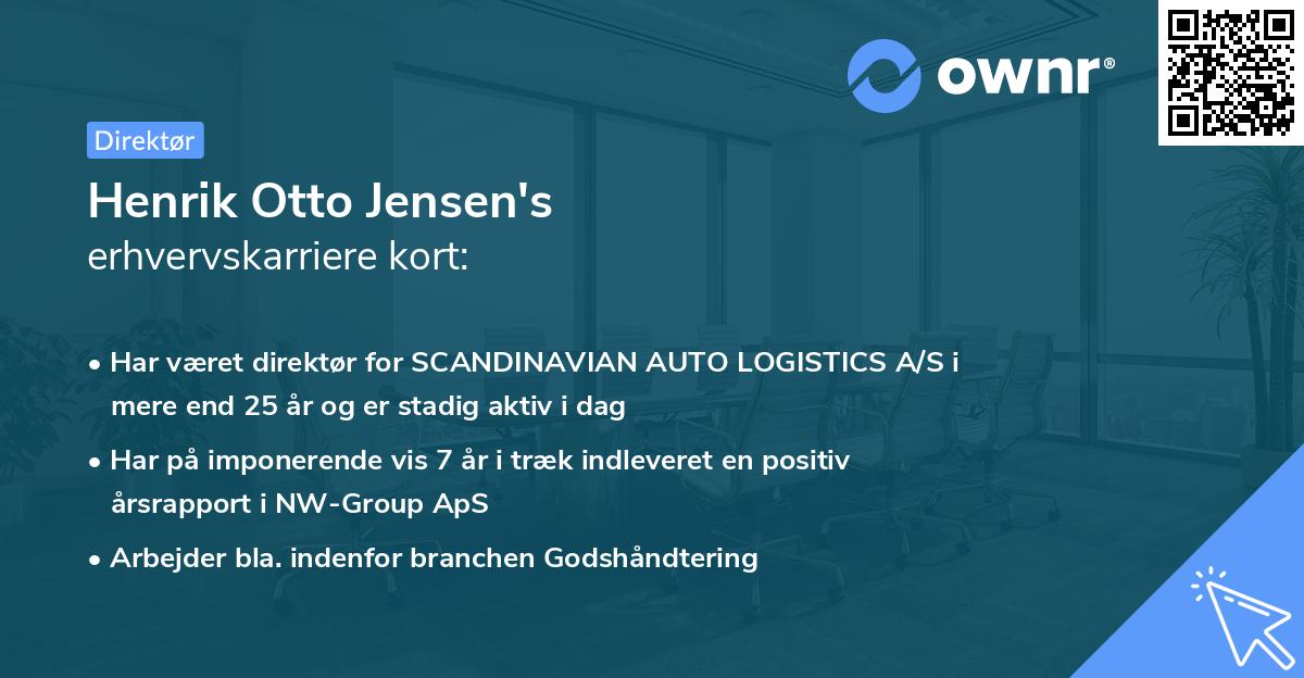 Henrik Otto Jensen's erhvervskarriere kort