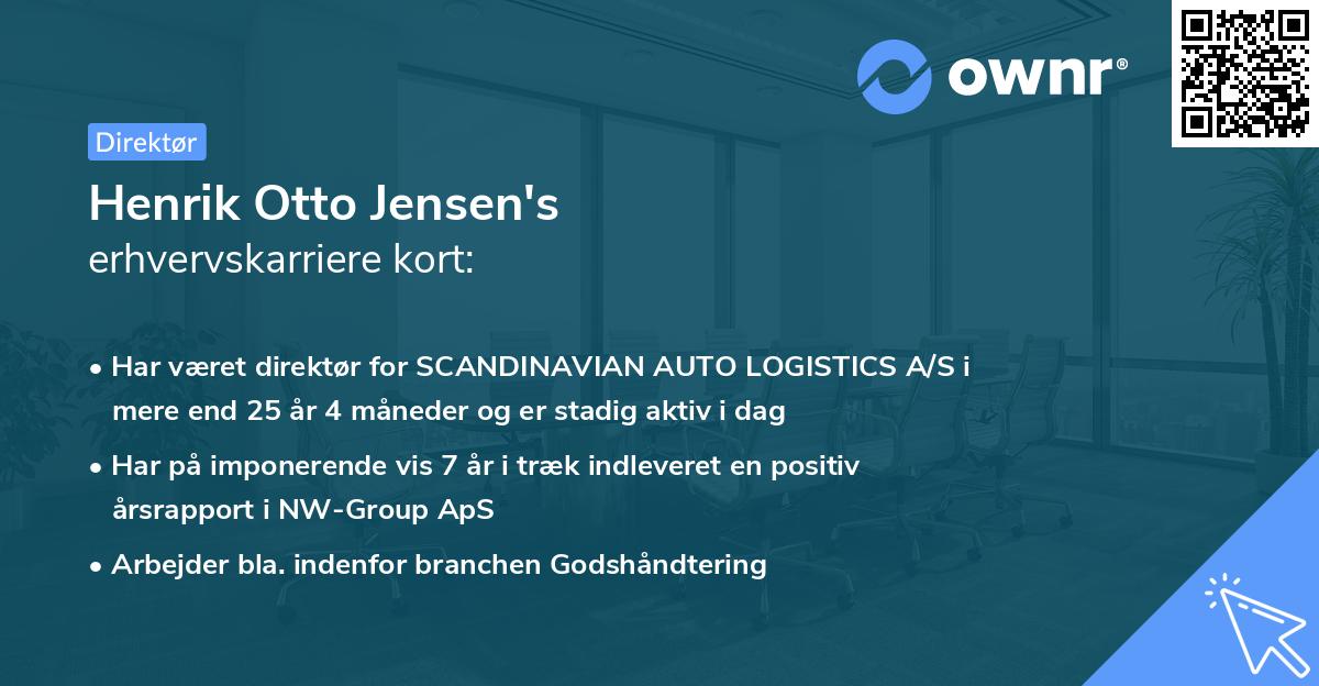 Henrik Otto Jensen's erhvervskarriere kort