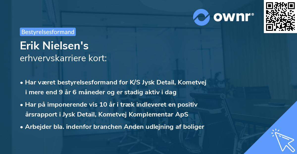 Erik Nielsen's erhvervskarriere kort