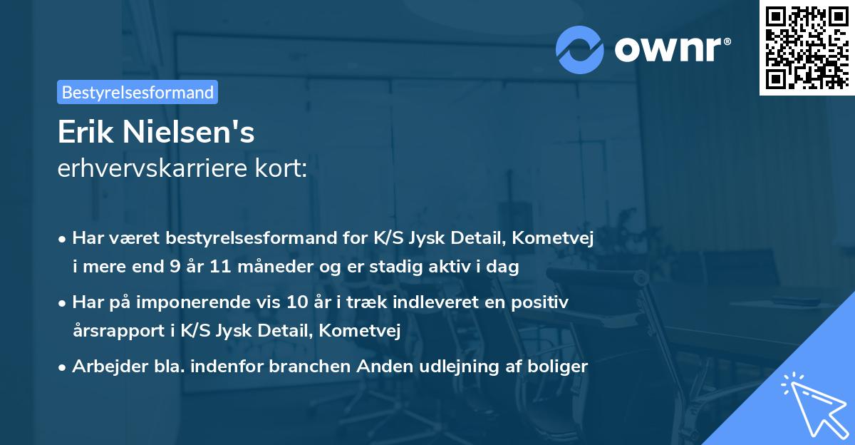 Erik Nielsen's erhvervskarriere kort