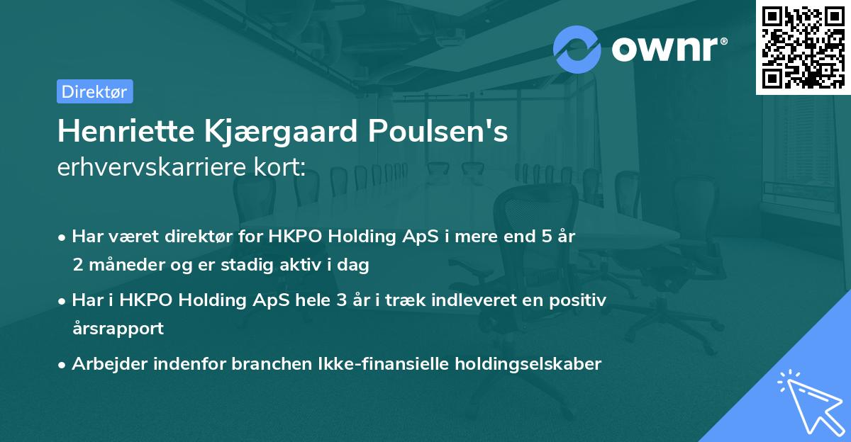 Henriette Kjærgaard Poulsen's erhvervskarriere kort