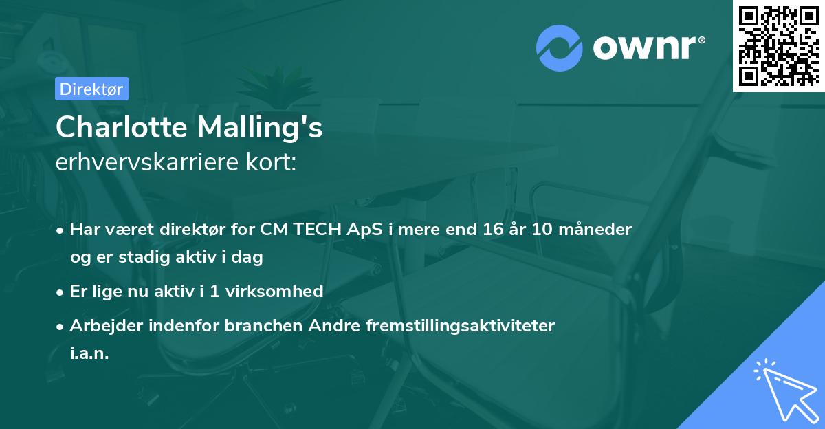 Charlotte Malling's erhvervskarriere kort