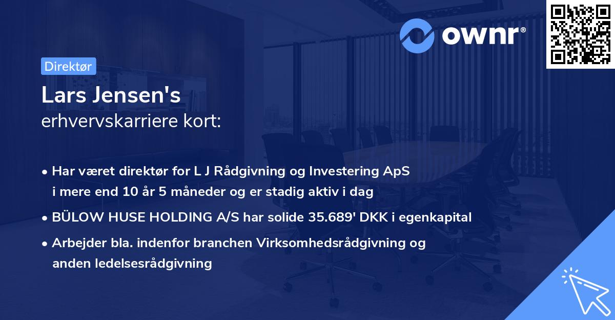Lars Jensen's erhvervskarriere kort