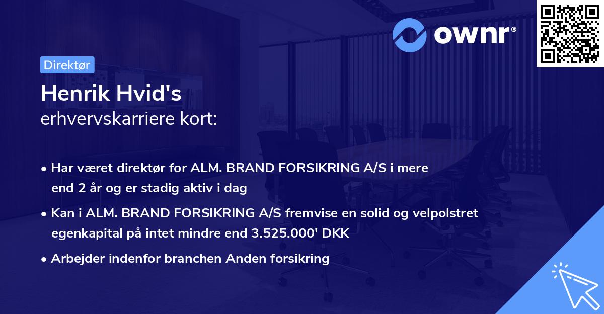 Henrik Hvid's erhvervskarriere kort