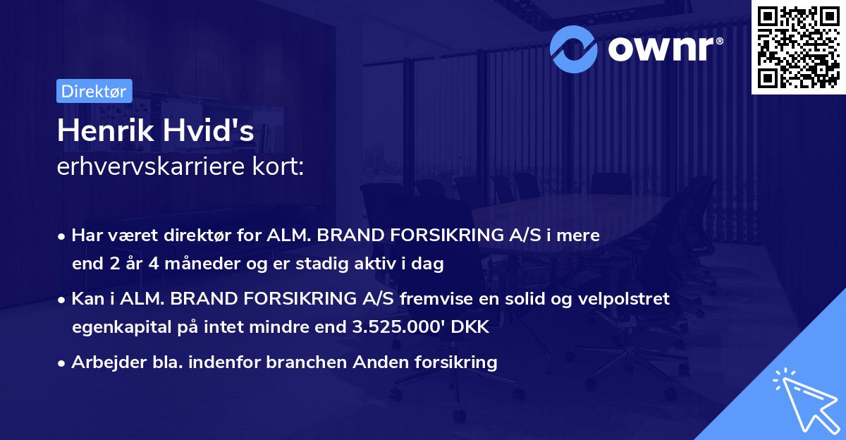 Henrik Hvid's erhvervskarriere kort